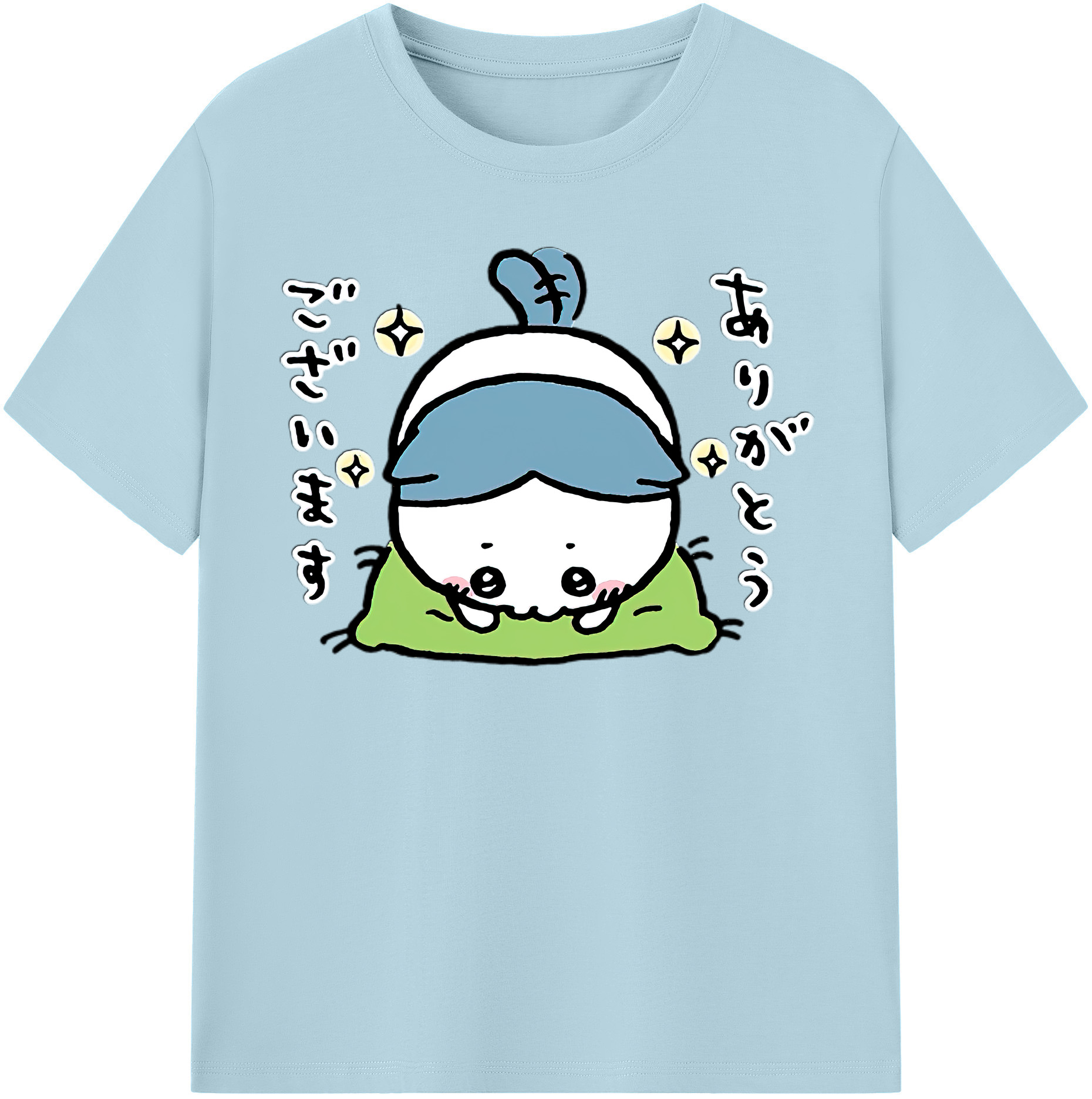 （画像用） ちいかわ ハチワレ Chii-kawa hachiware 綿100％半袖Tシャツ（フロントプリント）